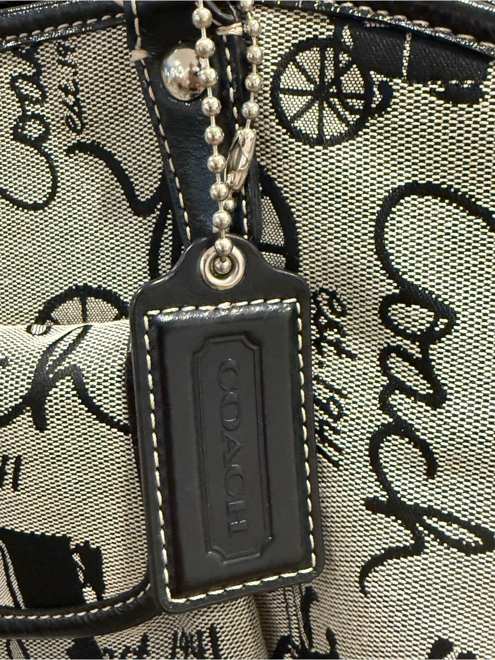 Vintage Coach Horse & Carriage Logo Canvas Leah Tote Shoulder Purse - Picture 4 of 16